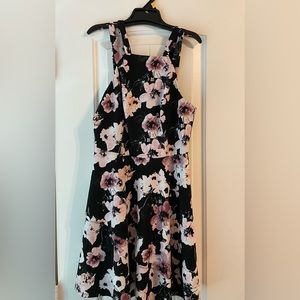 Dillard’s xtraordinary  dress size small black dress with pink flowers